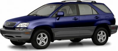Two-tone SUV side profile with alloy wheels and roof rails