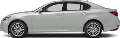 Side profile of a sedan with alloy wheels and smooth body lines