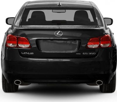 Rear view with dual exhaust, taillights, AWD badging