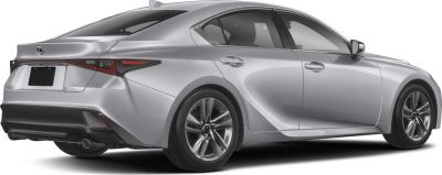 Silver sedan rear side with dual exhaust and modern taillights