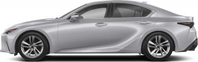 Silver Lexus IS III XE30 facelift 2020 side profile with alloy wheels