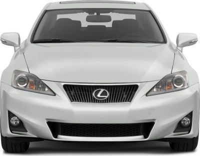 Front view with aggressive grille and sharp headlight design