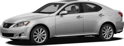 Silver sporty sedan with alloy wheels and sharp headlights side view