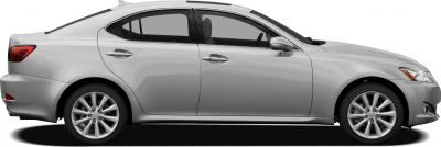 Smooth sedan side profile with alloy wheels