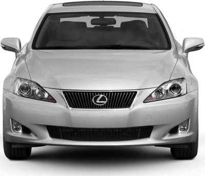 Front grille and headlights of a luxury mid-2000s sedan