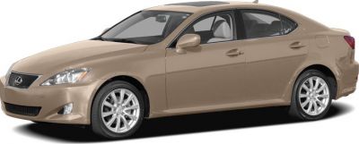 Side profile view of a beige sedan with alloy wheels