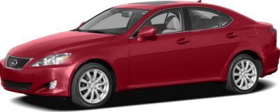 Red sedan with alloy wheels, front side angle view