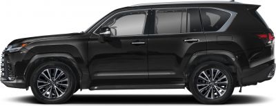 Luxury SUV side profile with black body and multi-spoke alloy wheels