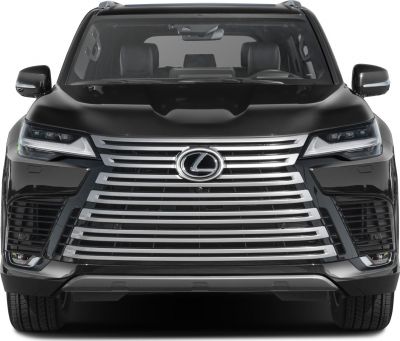 Bold grille and sleek LED headlights of a modern luxury SUV front.