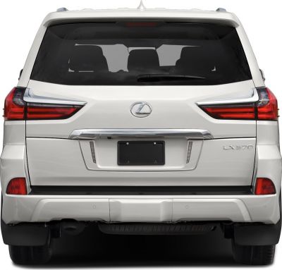 Rear view with prominent taillights and rear design.