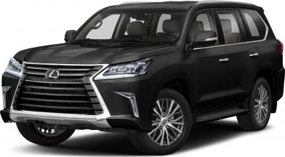 Front and side view of luxury SUV with prominent grille and alloy wheels