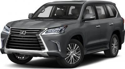 Spindle grille and LED headlights of a luxury SUV front view