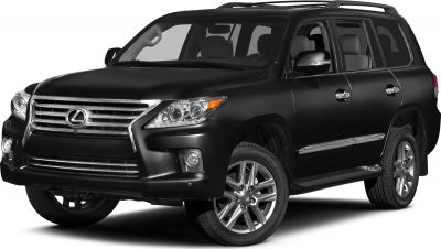Front side view of SUV with spindle grille and modern headlights