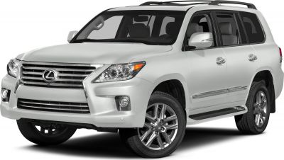 Front-side view of white luxury SUV with grille and alloy wheels