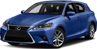 Blue five-door hatchback with bold front grille and sharp headlights