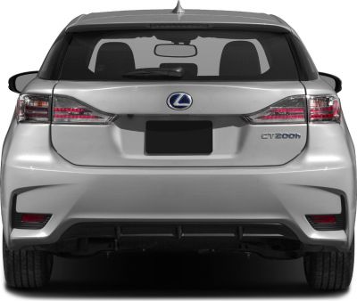 Rear view of a 2014 facelift hybrid hatchback with distinct tail lights and bumper
