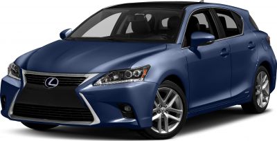 Blue hatchback with distinctive grille and sleek headlights