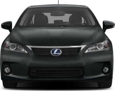 Front view with headlights, grille, and fog lights of compact hybrid car