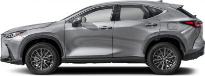 Sleek side profile with tinted windows and alloy wheels