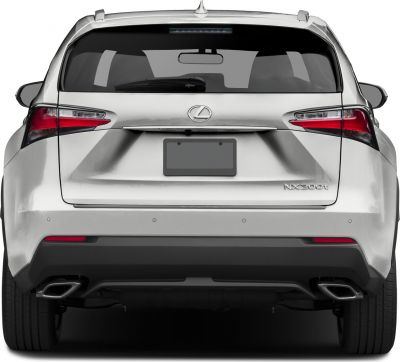 Rear view showing tail lights, rear window, and dual exhaust pipes