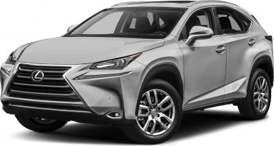 Silver SUV front-side view with distinctive grille and headlights