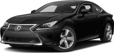 Front view of a sleek coupe with spindle grille and LED headlights