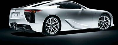 Sleek rear and aerodynamic side profile with distinctive tail lights and alloy wheels
