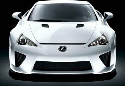 Aggressive front view with aerodynamic design and LED headlights