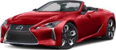 Red convertible with aggressive front grille and aerodynamic body.