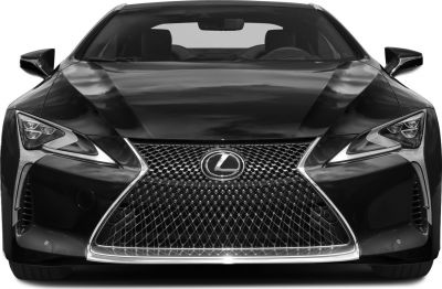 Front view with spindle grille and aggressive headlights