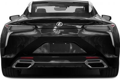 Rear view with distinct tail lights and dual exhaust pipes