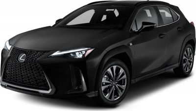 Front-side view with LED headlights, spindle grille, and alloy wheels