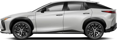 Side profile of electric SUV with aerodynamic shape and multi-spoke alloy wheels