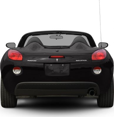 Convertible rear view with sporty taillights and dual-seat layout