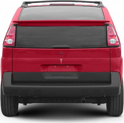 Rear view with unique tailgate, taillights, and rugged bumper design