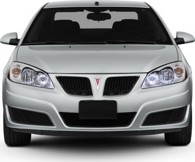 Silver front with honeycomb grille and dual headlights