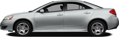 Side profile of a silver mid-size sedan with alloy wheels