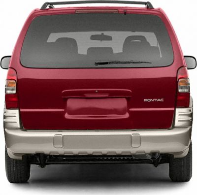 Rear view showing tailgate, large rear window, and two-tone bumper