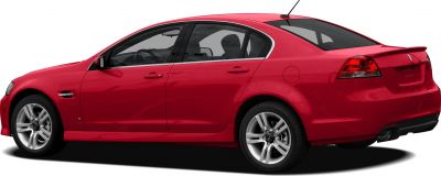 Red sedan side view with alloy wheels and sporty rear styling