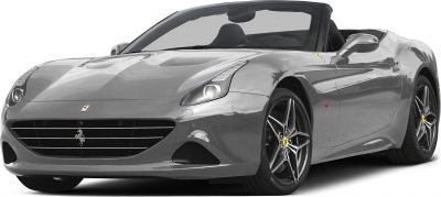 Convertible sports car front and side view with alloy wheels