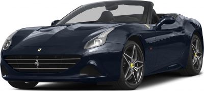 Front view of a sleek convertible with distinct headlights and grille.