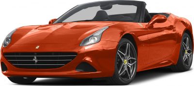 Front view of convertible with sleek headlights and distinctive grill