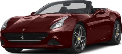 Convertible front view with sleek headlights and sporty alloy wheels