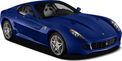 Sleek blue sports coupe with alloy wheels and aerodynamic front design