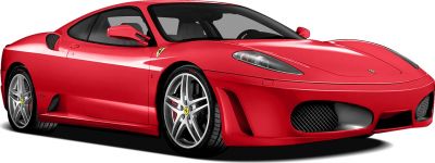 Front-side view of red Ferrari F430 Challenge with alloy wheels