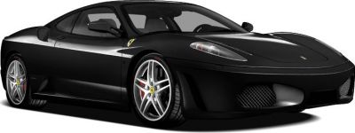 Black sports coupe with front-side view and sporty wheels