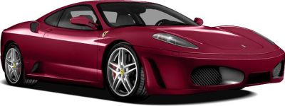 Sleek front fascia and aerodynamic side profile of a sports coupe