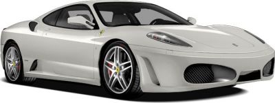 Front side view of a white sports coupe with aerodynamic design.