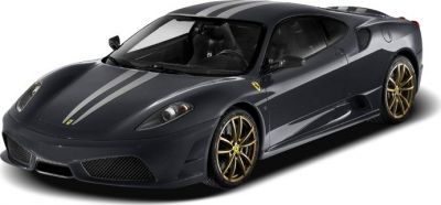 Sports coupe with racing stripes and gold alloy wheels