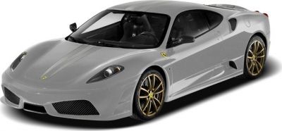 Gray sports coupe with aerodynamic body and gold alloy wheels